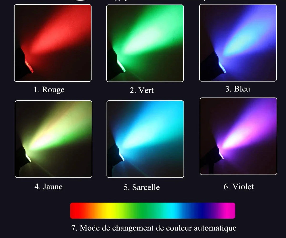 7 couleur d'éclairage pour ce spot à planter jardin orientable IP65