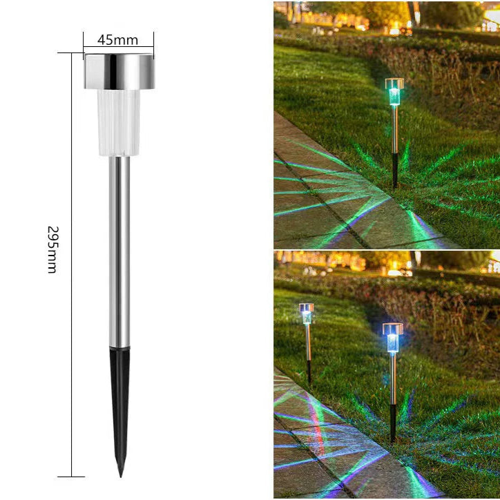 Spot solaire picquet design chrome éclairage décoratif