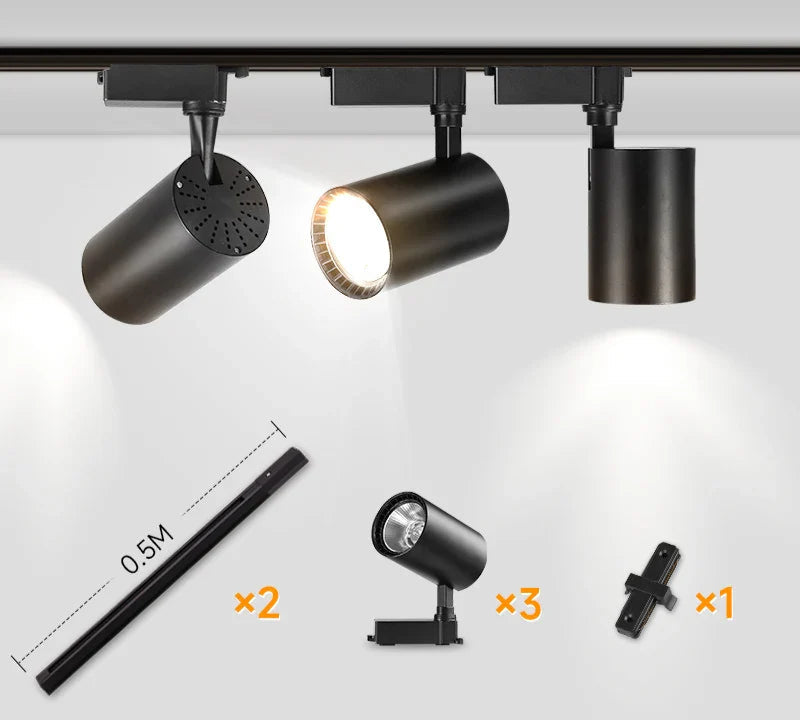 Spot orientable sur rail linéaire style projecteur