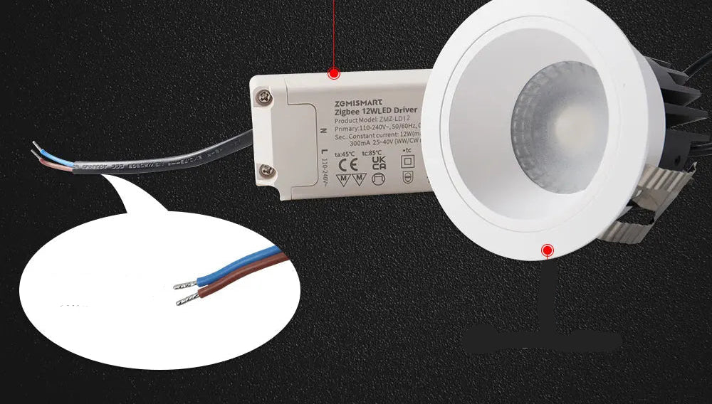 Spot LED encastrable rond 12W IP44 CCT connecté