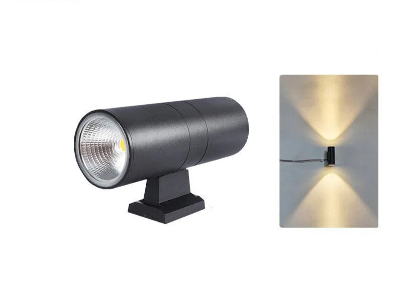 Spot mural façade tube noir LED unidirectionnel IP65 10W