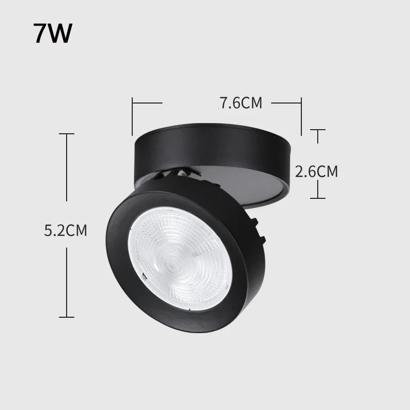 Spot LED circulaire à extrémité orientable dimmable