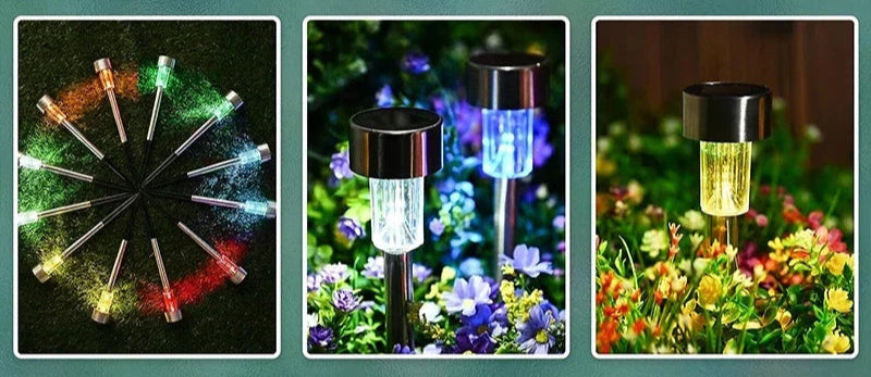 Spot solaire picquet design chrome éclairage décoratif