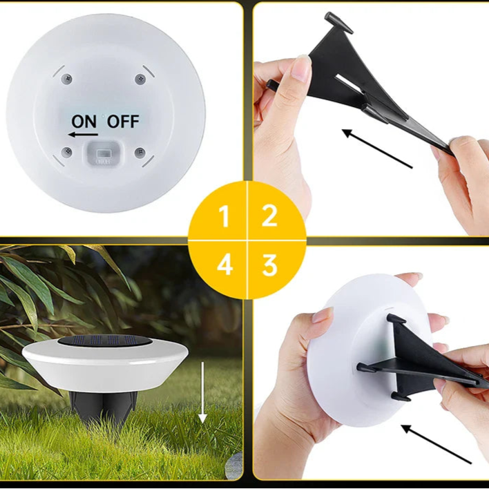 Spot solaire piquet design contour lumineux