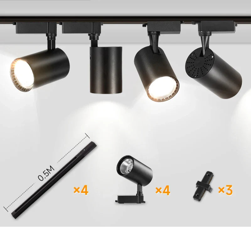 Spot orientable sur rail linéaire style projecteur