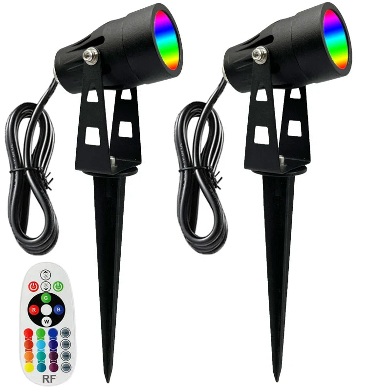 Spot piquet led extérieur jardin RGB lot de 2