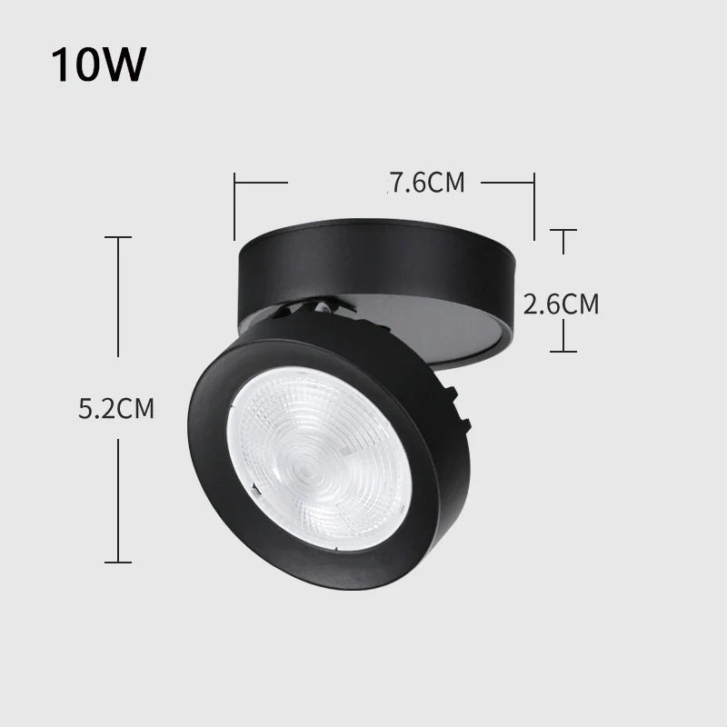Spot LED circulaire à extrémité orientable dimmable