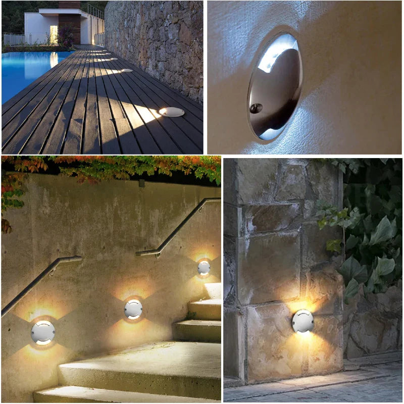 spot LED recouvert pour extérieur 1W 12V plat IP67 couleur gris