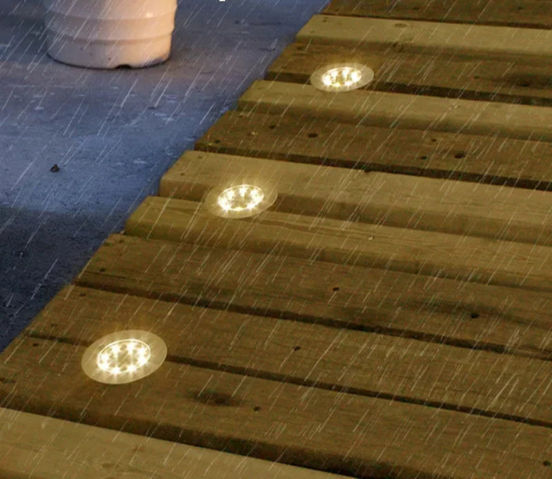 Spot solaire encastrable IP65 à micro LED en verre trempé et métal