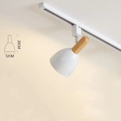 Spot sur rail blanc scandinave abat jour blanc cloche orientable