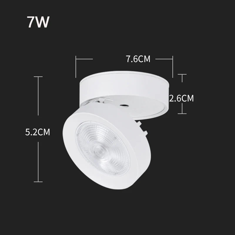 Spot LED circulaire à extrémité orientable dimmable