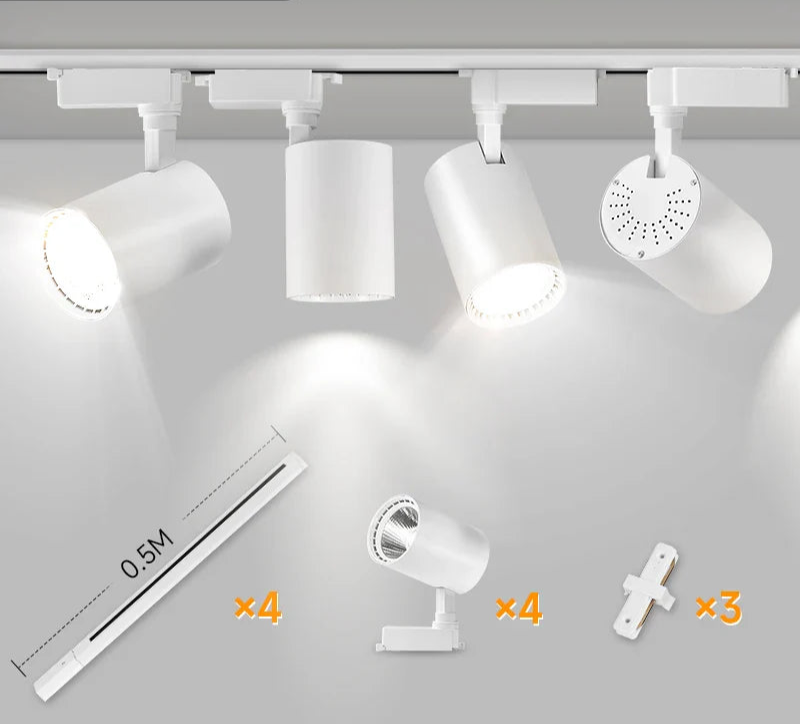 Spot orientable sur rail linéaire style projecteur