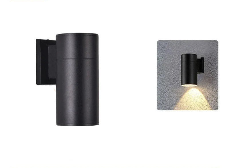 Spot mural façade tube noir LED unidirectionnel IP65