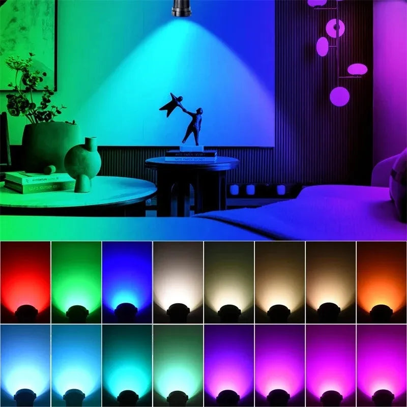 Spot étanche à planter RGB pour jardin noir à tête mobile