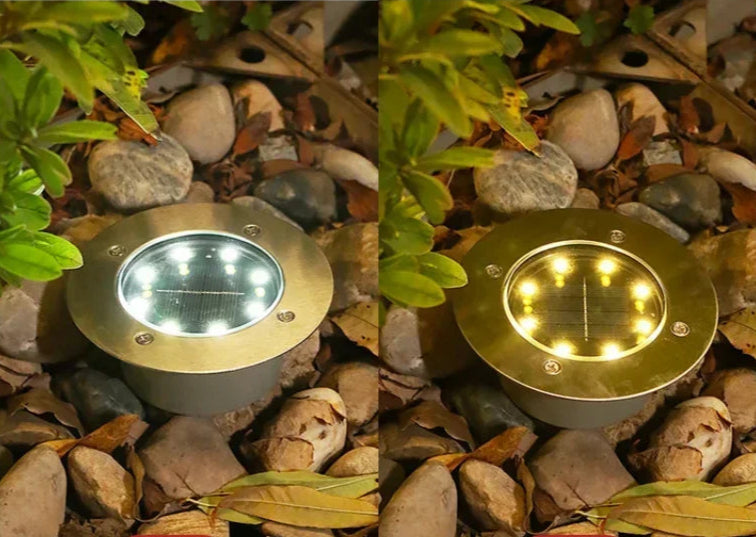 Spot solaire encastrable IP65 à micro LED en verre trempé et métal
