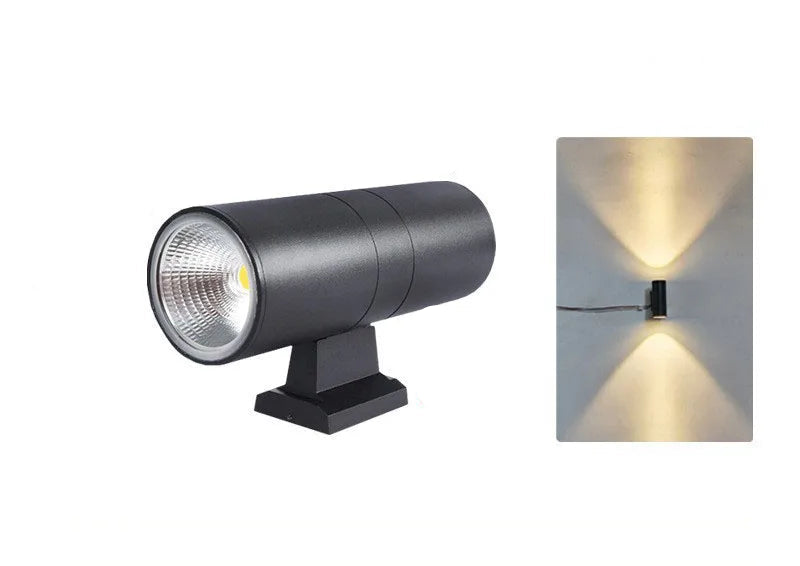 Spot mural façade tube noir LED unidirectionnel IP65 5W
