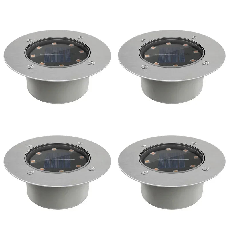 Spot solaire encastrable IP65 à micro LED en verre trempé et métal