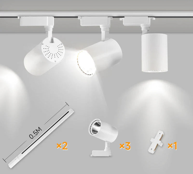 Spot orientable sur rail linéaire style projecteur