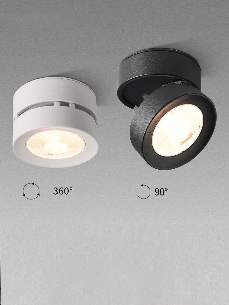 Spot LED Plafonnier à Tête Circulaire Orientable 360