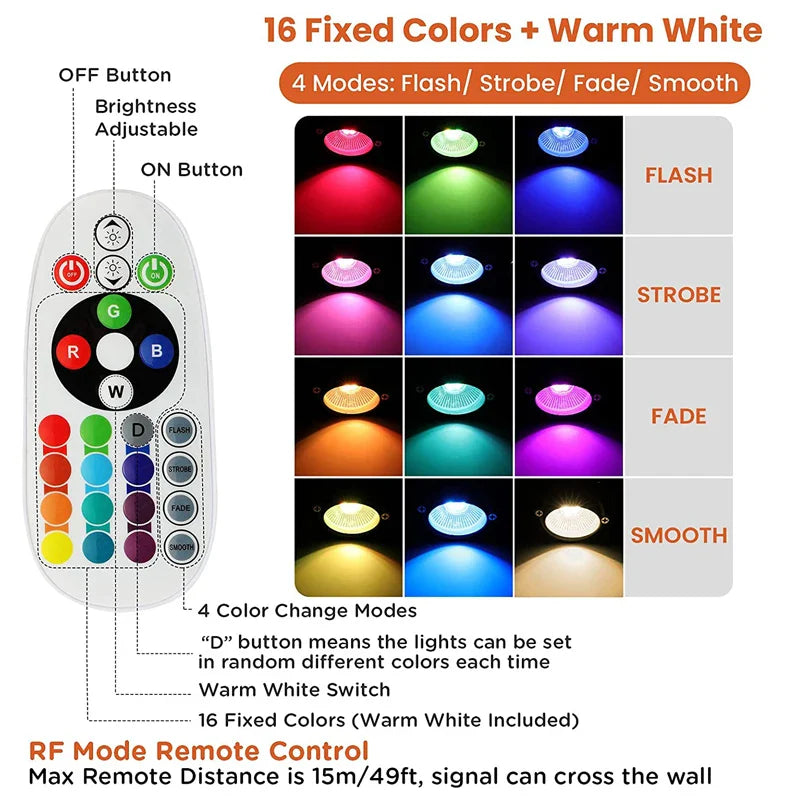 Spot extérieur RGB 16 couleurs