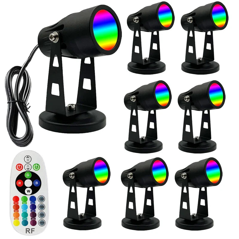 Spot piquet led extérieur jardin RGB lot de 8