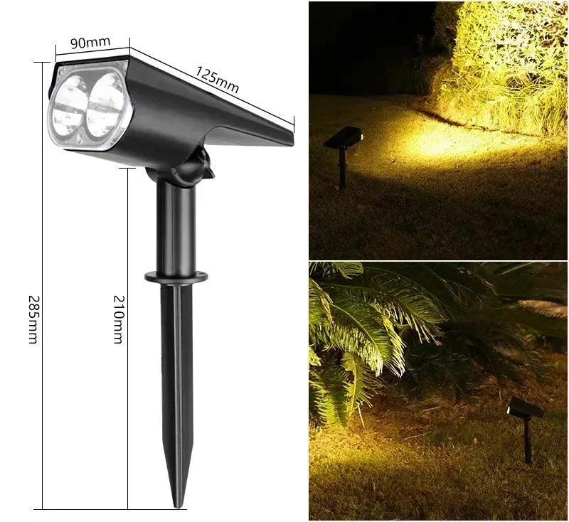 Spot solaire 2 led éclairage blanc chaud pour jardin