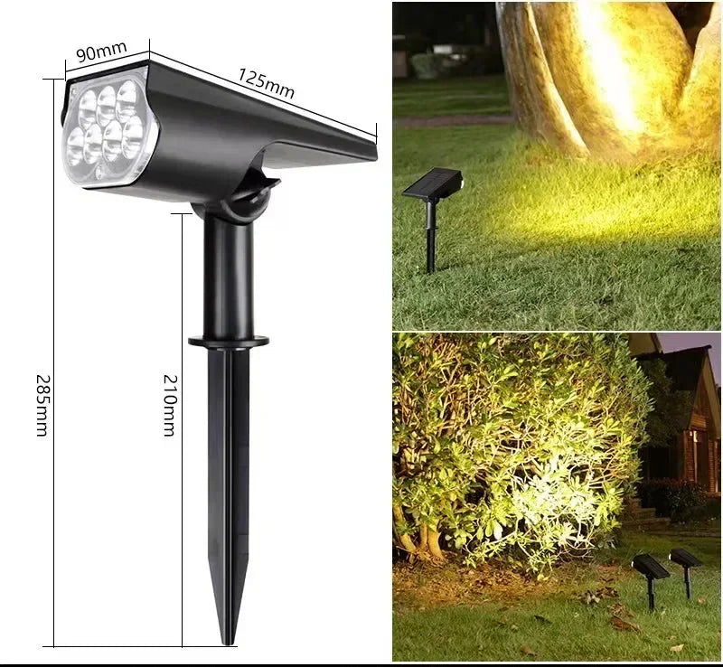 Spot solaire à 7 led orientable pour jardin