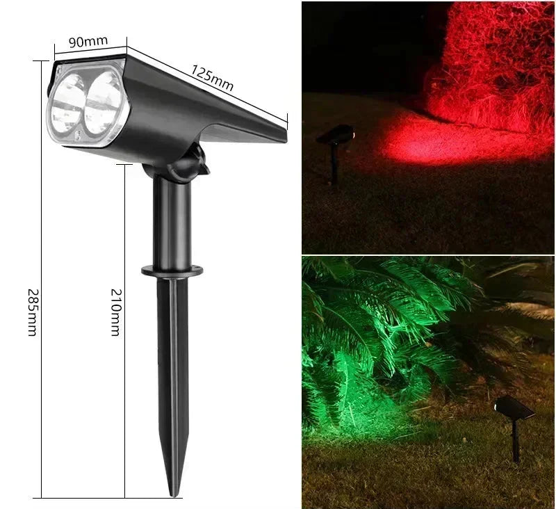 Spot solaire double led éclairage RGB orientable pour jardin