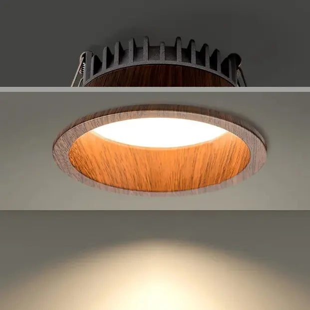 Spot encastrable bois design veinage naturel à intensité variable