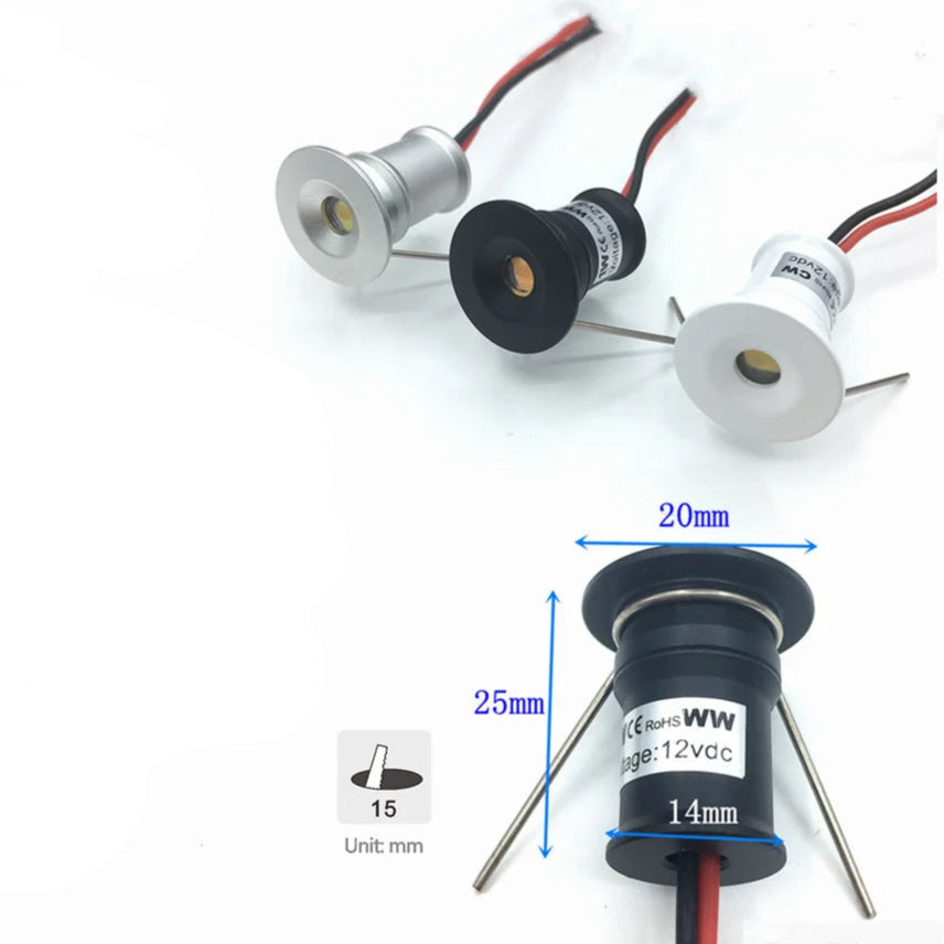 mini spot led hauteur 2,5cm diamétre 2 cm 