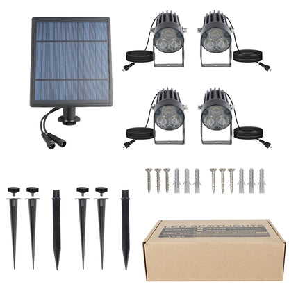 kit de Spot solaire led extérieur large panneau à planter orientable noir
