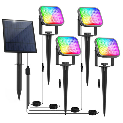 Projecteur led jardin à piquer avec panneau lumineux éclairage RGB