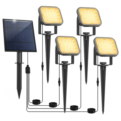 Projecteur led jardin à piquer avec panneau lumineux éclairage chaud