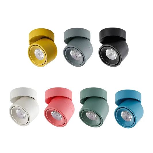 Spot orientable tête mobile 360° en métal de couleur
