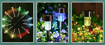 Spot solaire picquet design chrome éclairage décoratif