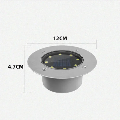 Spot solaire encastrable IP65 à micro LED en verre trempé et métal