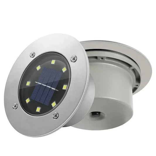 Spot solaire encastrable IP65 à micro LED en verre trempé et métal