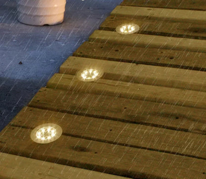 Spot solaire encastrable IP65 à micro LED en verre trempé et métal