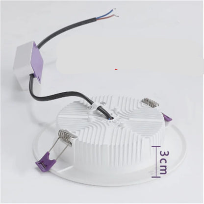 Spot led encastrable à intensité variable extra plat 3 cm de haut et large diffuseur blanc