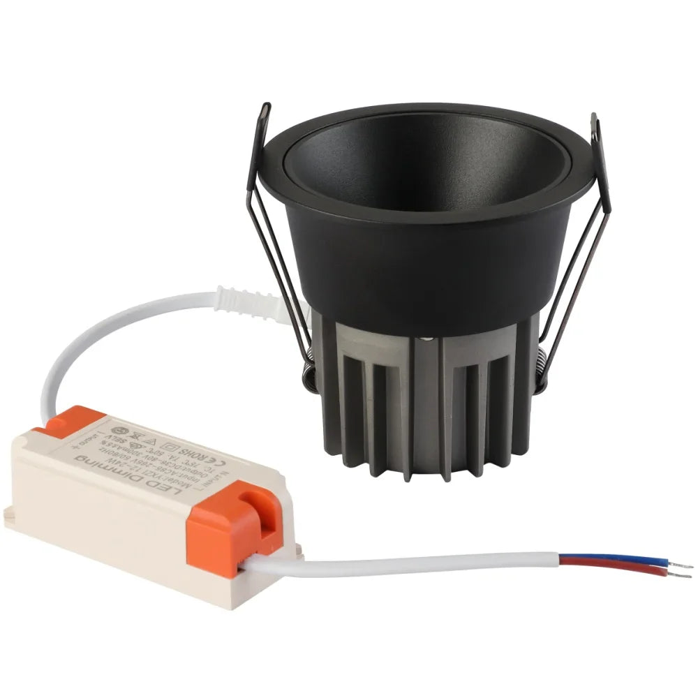 Spot encastrable profond dimmable en aluminium à faisceau lumineux ajustable