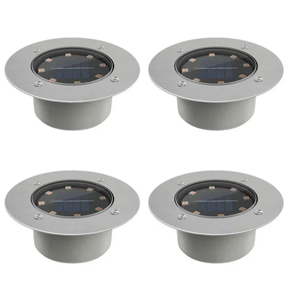 Spot solaire encastrable IP65 à micro LED en verre trempé et métal