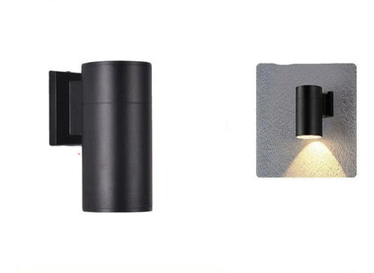 Spot mural façade tube noir LED unidirectionnel IP65 16cm