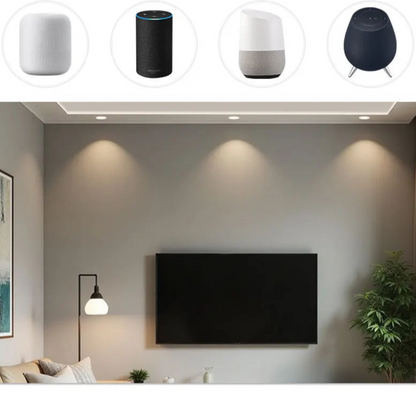 Spot LED encastrable rond blanc 12W IP44 CCT connecté controle vocal