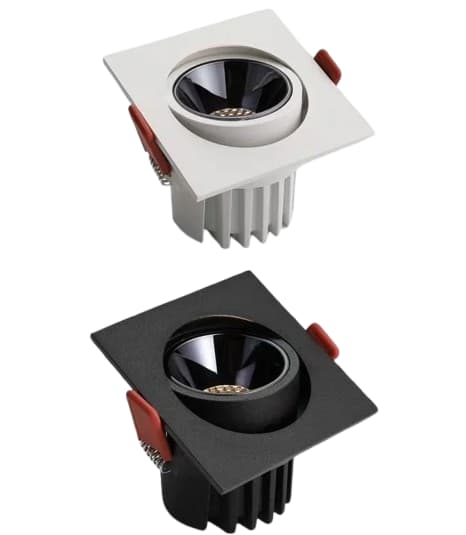 Spot carré encastrable mate dirigeable 