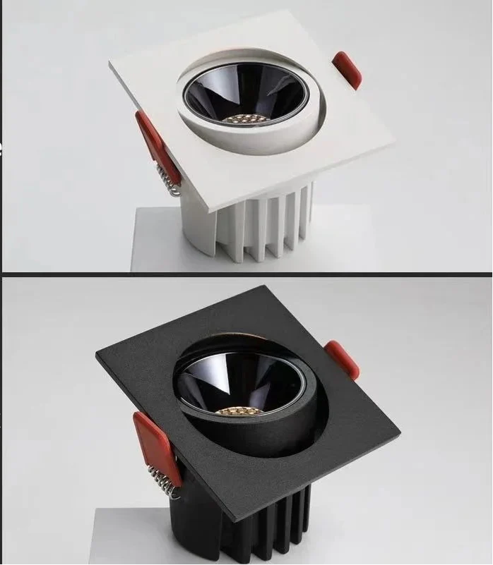 Spot carré encastrable et orientable noir ou blanc