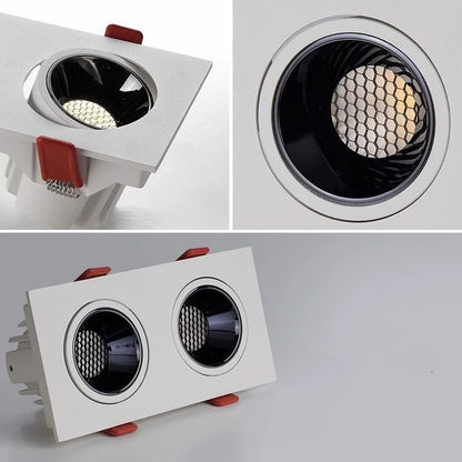 Spot encastrable orientable carré 2 têtes