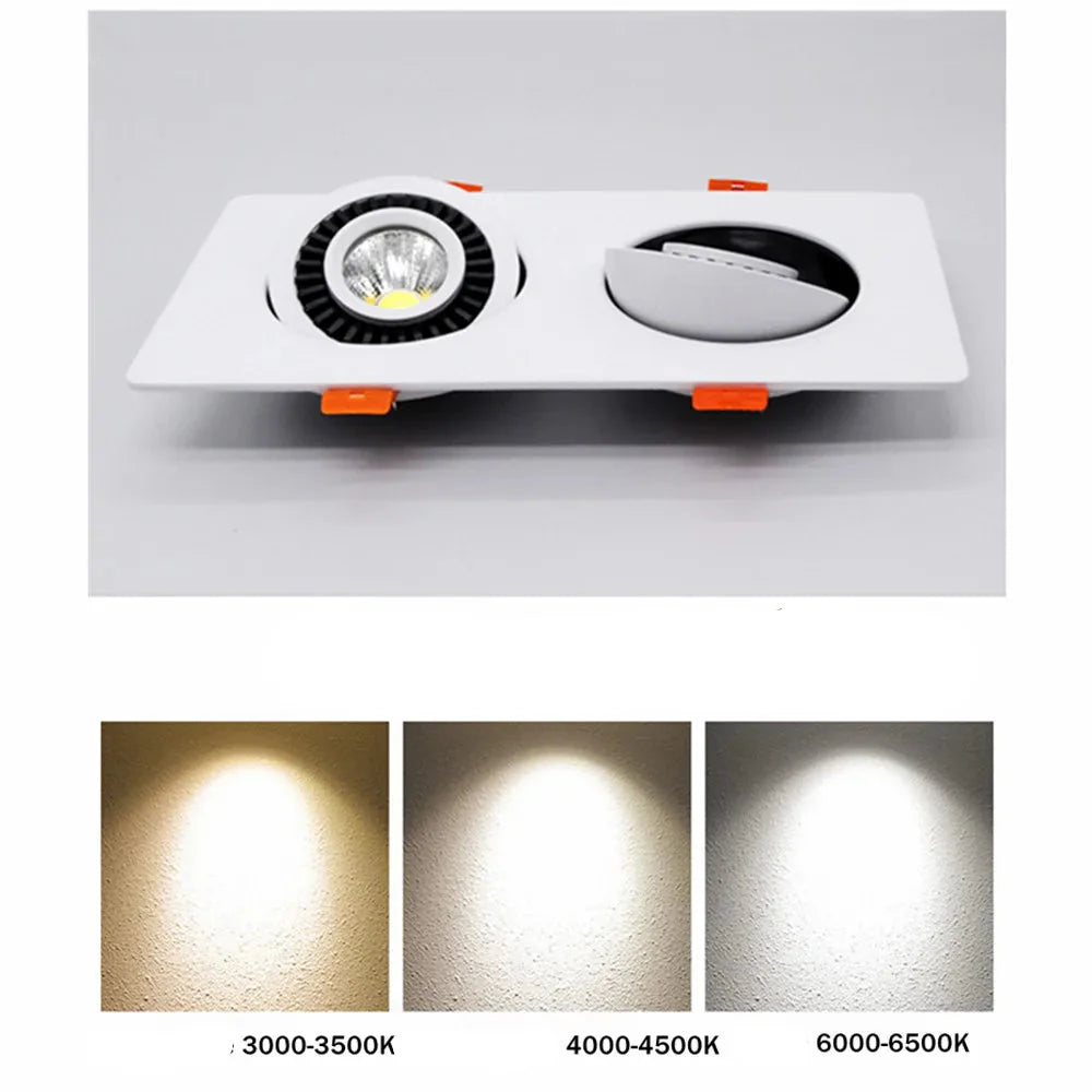 Spot à led encastrable orientable et design à double foyer