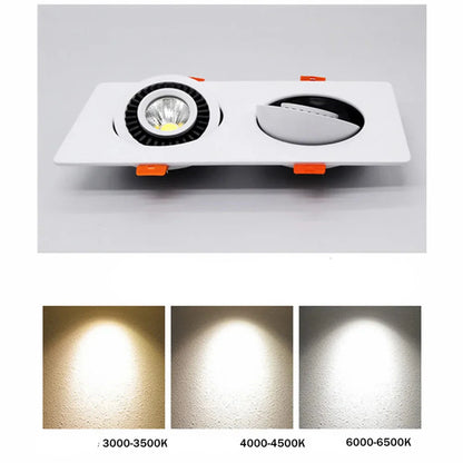 Spot à led encastrable orientable et design à double foyer
