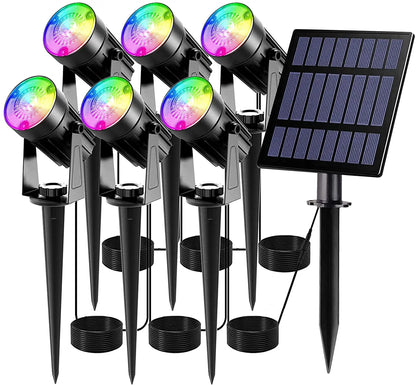 Spot noir à panneau solaire orientable IP65  pour extérieur éclairage RGB