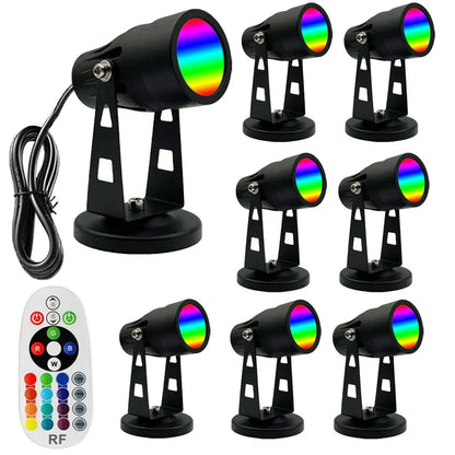 Spot piquet led extérieur jardin RGB lot de 8